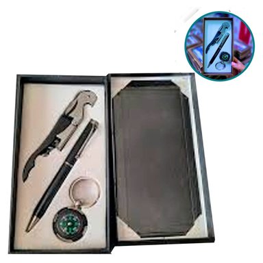 SET REGALO SACA CORCHO DESTAPADOR Y BRUJULA LLAVERO
