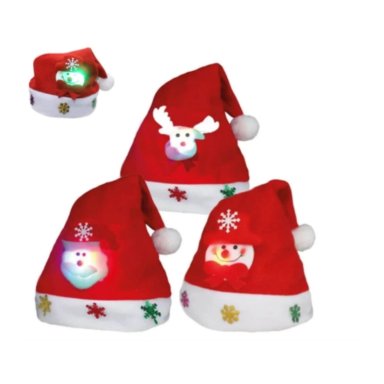 PACK 3 GORROS CON LUCES NAVIDEÑOS