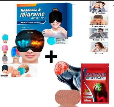 1 GORRO GEL MIGRAINE +10 PARCHES PARA ALIVIO MIGRAÑA