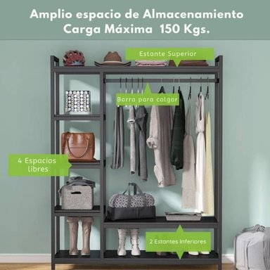 ROPERO GRANGER NEGRO ESTILO INDUSTRIAL CORICHA HOME - 3