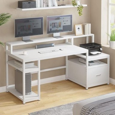 ESCRITORIO ARCHIVADOR GAMER BATTLE BLANCO CORICHA HOME