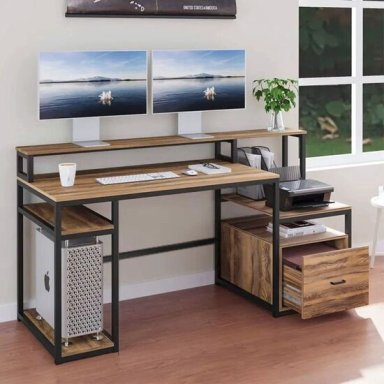 ESCRITORIO ARCHIVADOR GAMER BATTLE MACADAMIA CORICHA HOME