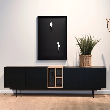 MESA DE TV 85 LUTHOR NEGRO CORICHA HOME