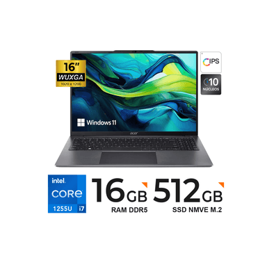 LAPTOP ACER ASPIRE AL16-51P-7984 16' FHD+ INTEL CORE I7-1255U 16GB 512GB SSD WINDOWS 11 - 1