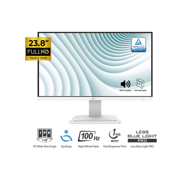 MONITOR MSI PRO MP243XW 23.8' IPS FHD 1920 X 1080 100HZ 1MS PARLANTE INTERGRADO BLANCO - 1