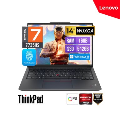 LAPTOP LENOVO THINKPAD E14 GEN 6 AMD RYZEN 7 7735HS 16GB SODIMM SSD M.2 2242 680M GRAPHICS WINDOWS 11 PRO - 1