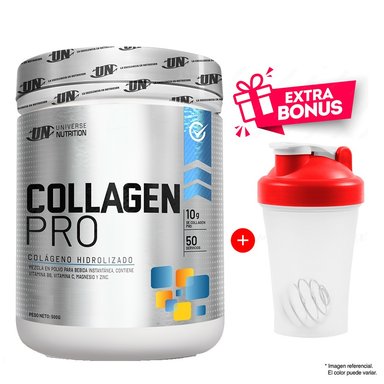 COLÁGENO UNIVERSE NUTRITION COLLAGEN PRO EN POLVO 500GR UN MORA + REGALO