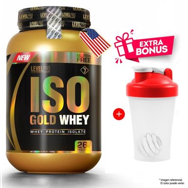 PROTEÍNA LEVEL PRO ISO GOLD WHEY 1.1KG VAINILLA 35 SERVICIOS