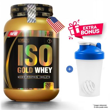 PROTEÍNA LEVEL PRO ISO GOLD WHEY 1.1KG VAINILLA + REGALO