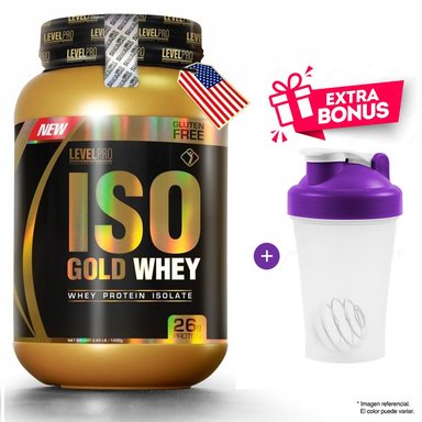 PROTEÍNA LEVEL PRO ISO GOLD WHEY 2.43 LB VAINILLA + OBSEQUIO