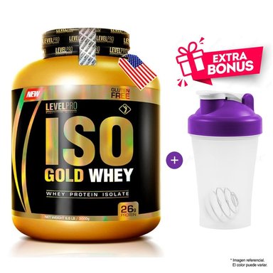 PROTEÍNA LEVEL PRO ISO GOLD WHEY 3KG VAINILLA + REGALO