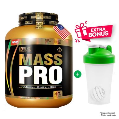 PROTEÍNA LEVEL PRO MASS PRO 6.6 LIBRAS CHOCOLATE RICH + SHAKER