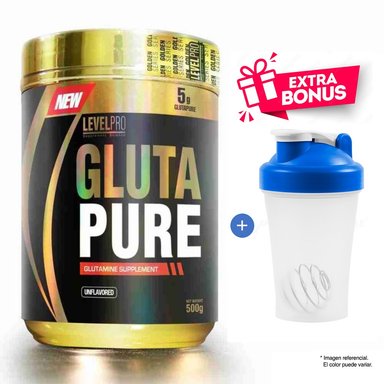PROTEÍNA LEVEL PRO GLUTAPURE LEVEL PRO 500 GRAMOS NATURAL GLUTAPURE + SHAKER