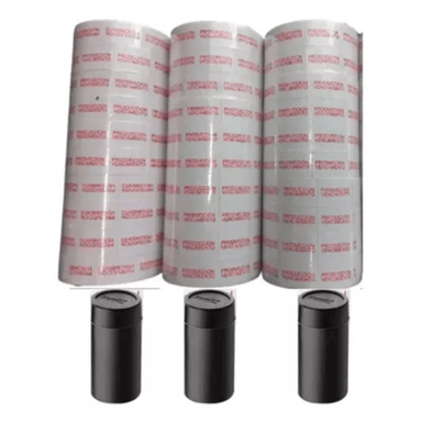 30 ROLLOS DE ETIQUETAS PRODUCCIÓN VENCIMIENTO CON 3 TINTES PARA FECHADORA MX6600