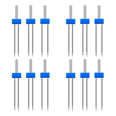 AGUJAS DOBLE GEMELAS PARA MÁQUINA DE COSER DOMÉSTICA POR 12 JUEGOS