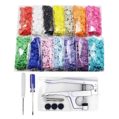 1,500 JUEGOS DE BROCHES SNAPS PLASTICO DE 11MM MAS PINZA DE ALICATE PARA COLOCAR