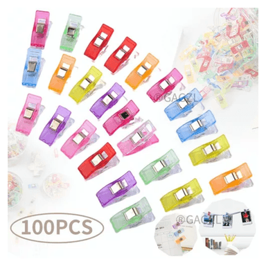 CLIPS DE PLÁSTICO DE ALTA CALIDAD, 100 UNIDADES CON CAJA, NOCIONES DE COSTURA PARA COSER SUMINISTROS DE ACOLCHADO, HERRAMIENTAS D