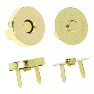 BROCHE MAGNÉTICO IMANTADO DORADO BOTÓN CON IMÁN POR 100 JUEGOS.