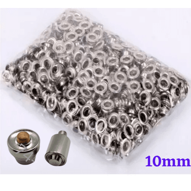 1000 OJALES DE METAL, OJAL OJALILLO METÁLICO NRO. 24 DE INTERIOR 10MM MÁS JUEGO DE TROQUEL