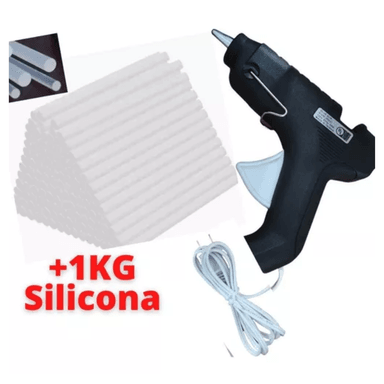 PISTOLA DE SILICONA CON 72 UNIDADES BARRAS DE SILICONA DELGADA