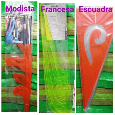 REGLAS FRANCESA REGLAS PATRONAJE MODISTA COSTURA MOLDE 11PZS