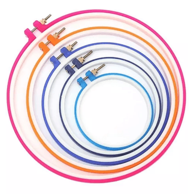 BASTIDOR DE PLASTICO PARA BORDAR, AROS DE BORDADO - CONJUNTO 5 PIEZAS