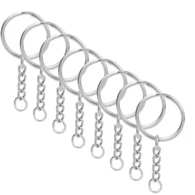 1000 LLAVEROS DE ARGOLLA CON CADENA, ARGOLLAS PARA LLAVERO DE 25MM