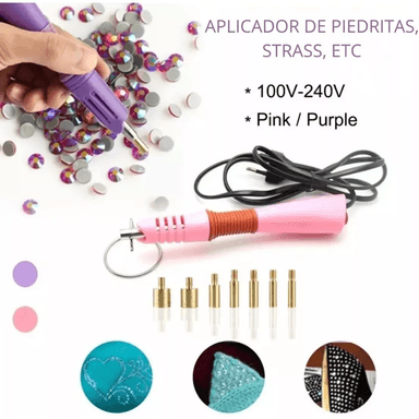 APLICADOR DE PEDRERÍA STRASS MÁQUINA PARA PEGAR PEDRERÍA, APLICADOR HOTFIX PIEDRAS STRASS, MANUALIDADES, DISEÑO, COSTURA