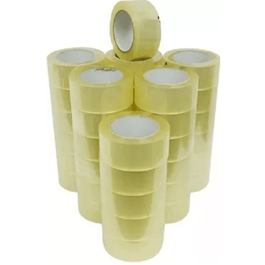 CAJA 36 ROLLOS CINTA EMBALAJE 400 YARD 366 METROS TRANSPARENTE