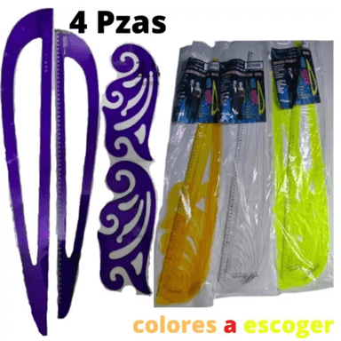 REGLA FRANCESA, REGLA PATRONAJE, REGLAS DE COSTURA - 4 PIEZAS