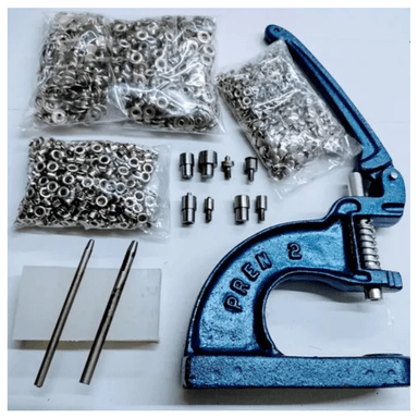 MAQUINA REMACHADORA KIT COMPLETO DE BROCHES OJALES Y REMACHES METALICOS