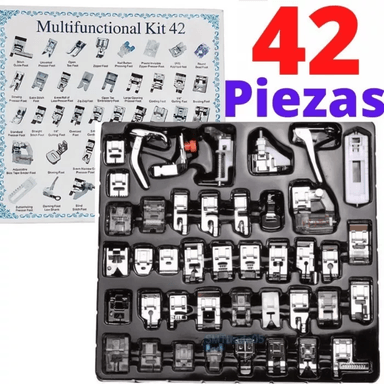 JUEGO DE 42 PIES PRENSATELA PARA MÁQUINA DE COSER DOMÉSTICA FAMILIAR SINGER JANOME BROTHER ENTRE OTRAS - KIT DE 42 PRENSATELAS