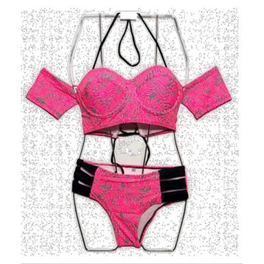 BIKINI PUSH UP LICRA MUJER ROSADO UV MIA ROSA GL-46 - 1