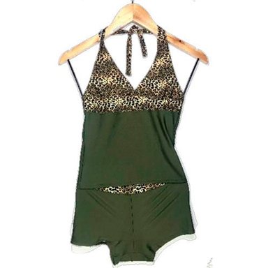 SHORT BIKINI PUSH UP LICRA MUJER VERDE UV CON POLO GL-32 - 1