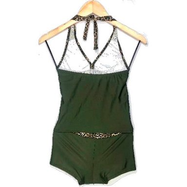 SHORT BIKINI PUSH UP LICRA MUJER VERDE UV CON POLO GL-32 - 2