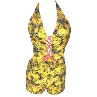 TRIKINI PUSH UP LICRA MUJER AMARILLO UV SHORT ISABELLA GL-32 - 1