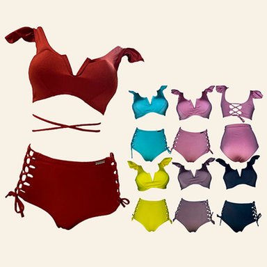 BIKINI PUSH UP LICRA MUJER ROSADO UV CLARA EUGENIA GL-48 COLOR - 1