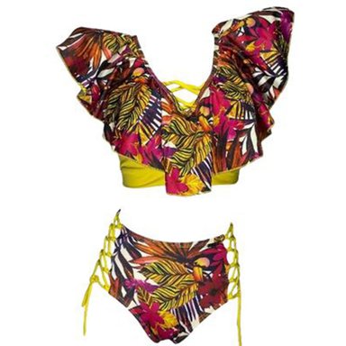BIKINI PUSH UP LICRA MUJER AMARILLO UV RUMBERA UV VALENTINA GL-48 - 1