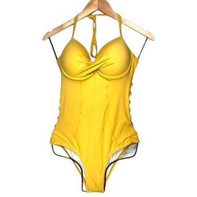 ROPA DE BAÑO PUSH UP LICRA MUJER AMARILLO UV ESMERALDA GL-50 ENTERIZO - 1
