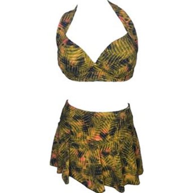 BIKINI PUSH UP LICRA MUJER AMARILLO UV TOP COPA CON FALDA DIAN FOSSEY GL-52 - 1