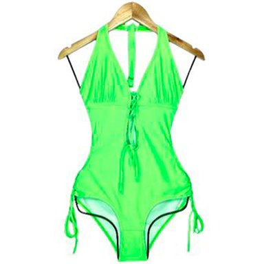 TRIKINI PUSH UP LICRA MUJER VERDE UV FLOR GALES GL-30 - 1