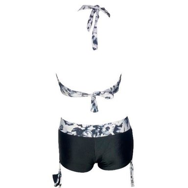 BIKINI PUSH UP LICRA MUJER NEGRO UV BUSIER CON SHORT GL-28 - 2