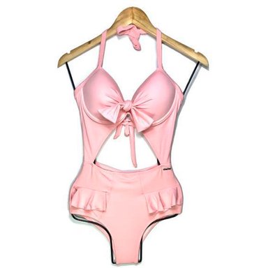 ROPA DE BAÑO PUSH UP LICRA MUJER ROSADO VALERIA GL-45 - 1