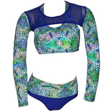 ROPA DE BAÑO PUSH UP LICRA MUJER AZUL BRENDA -3 PZAS GL-50 - 1