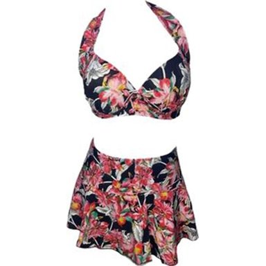 BIKINI PUSH UP LICRA MUJER ROJO UV TOP COPA CON FALDA DIAN FOSSEY GL-52 - 1