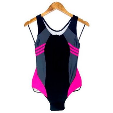 ROPA DE BAÑO PUSH UP LICRA MUJER FUCSIA NATACION RAYITAS GL-28 - 1