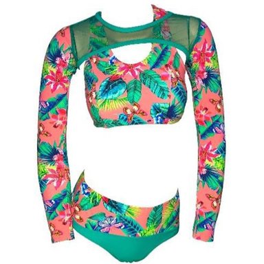 ROPA DE BAÑO PUSH UP LICRA MUJER VERDE BRENDA -3 PZAS GL-50 - 1