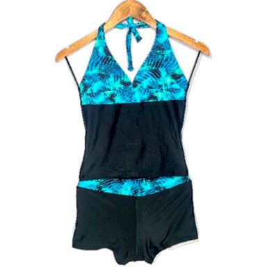 SHORT BIKINI PUSH UP LICRA MUJER NEGRO UV CON POLO GL-32 - 1