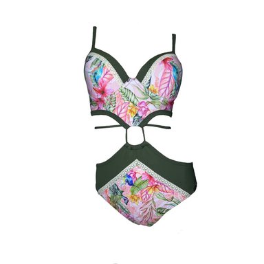 TRIKINI PUSH UP LICRA MUJER VERDE UV ELEANOR ROOSEVELT GL-44 - 1