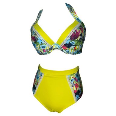 BIKINI PUSH UP LICRA MUJER AMARILLO UV JANE GOODALL GL-46 - 1
